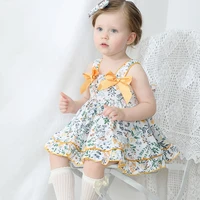 summer baby girls dress with bloomer kids clothes1 6years flower girl dresses spain baby girls clothes vocation holiday clothes
