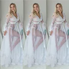 Женская Длинная свадебная накидка, шифоновая Свадебная накидка цвета белой слоновой кости, 2021