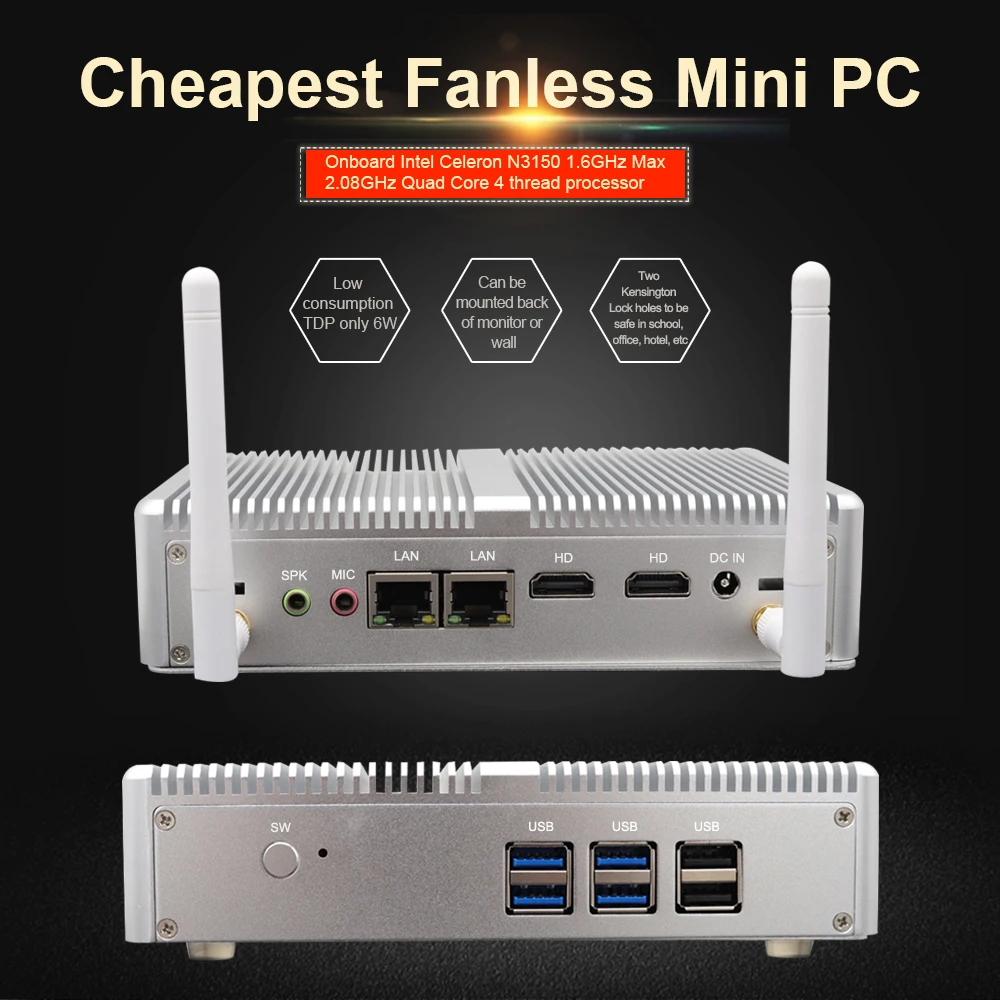 Самый дешевый мини компьютер Intel Celeron N3150 DDR3L HD 4K с двойным поддержкой ПК|Мини ПК| |