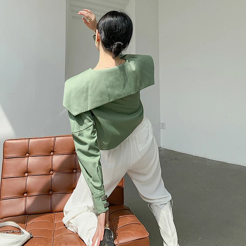 

Women Blouse and Shirts Long Sleeve Sailor Collar Office Lady Elegant Korean Sweet Party Blouse Workwear Casual Blusas 2021