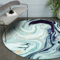 europe abstract round carpet blue sea gold line living room bedroom bedside dining table non slip rug chair circle mats tapetes