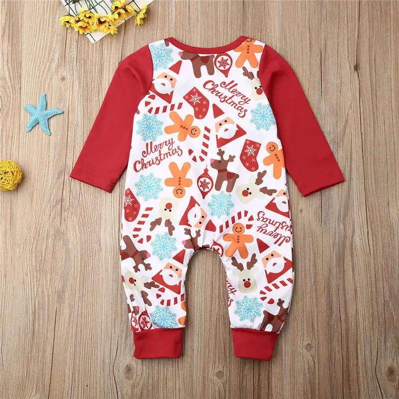2019 Baby Christmas Romper for Girls Boys Infant Kids Cotton Clothes Toddler Long Sleeve Jumpsuit Xmas Outfit | Детская одежда и