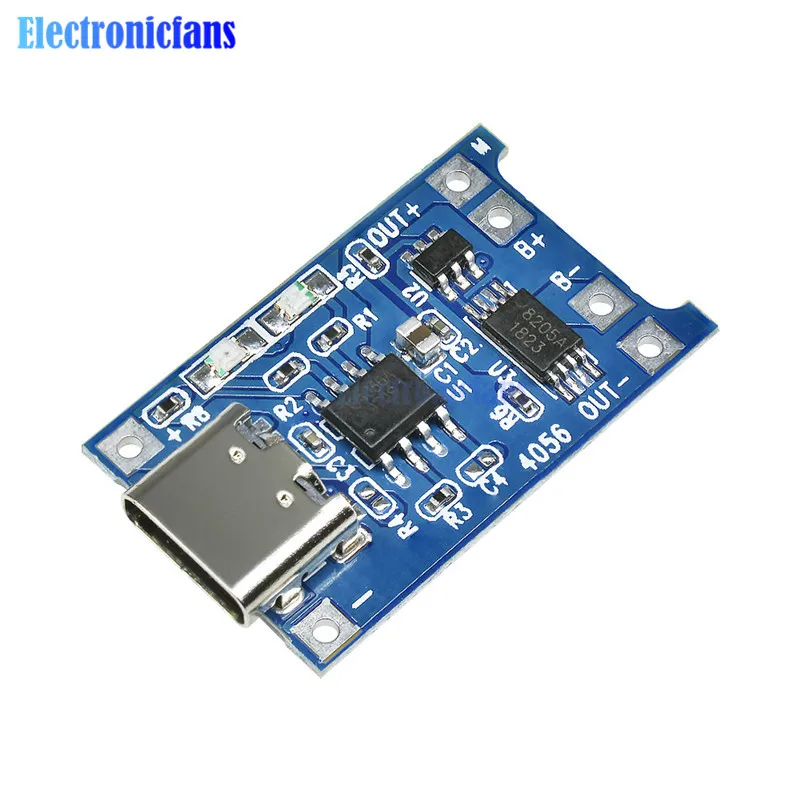 TC4056A Type C USB 10 шт./лот Мини Micro type C USB 5V 1A 18650 TP4056 литиевый модуль зарядного устройства аккумулятора зарядная плата с защитой двойные функции - Цвет: TC4056A Type C USB