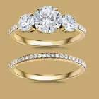 Новинка 2021 роскошные свадебные кольца золотого цвета с цирконом класса ААА для женщин Модные женские ювелирные изделия для невесты аксессуары для вечеринок подарки на день Святого Валентина