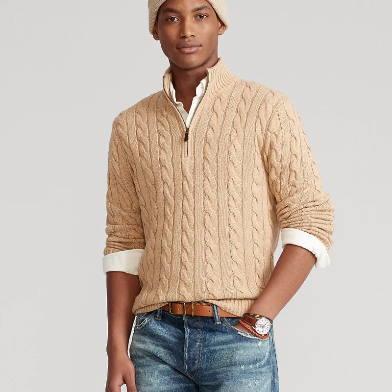

New winter male warm thick needle turtleneck male twist twist half a turtleneck