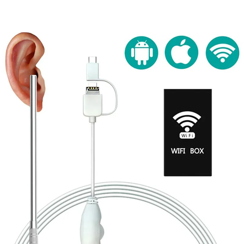 

3 in 1 WiFi Borescope Inspection Camera Borescope Inspection Ear Wax Remover Tool Waterproof Camera For Android & IOS Smartphone