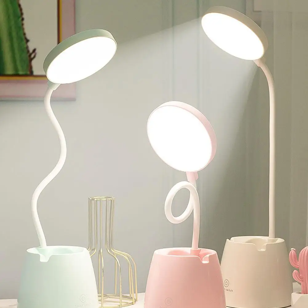 

USB Rechargeable LED Desk Lamp Dimming Adjustment Table Lamp for Children Kids Reading Study Bedside Bedroom Living Room