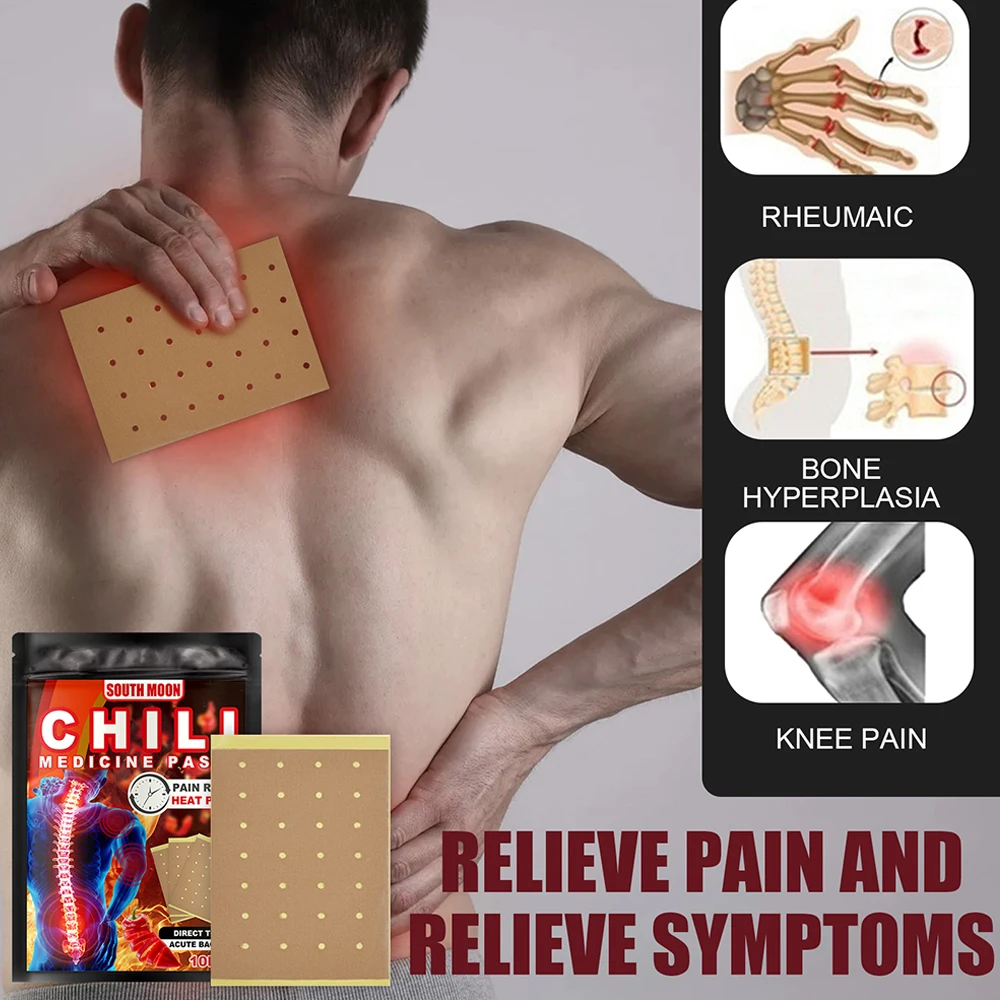 

10 Counts Muscle Plaster Pepper Hot Patch Relieve Joint Pain Chili Hot Soothes Sore Body Care Sticker for Shoulder Neck AC