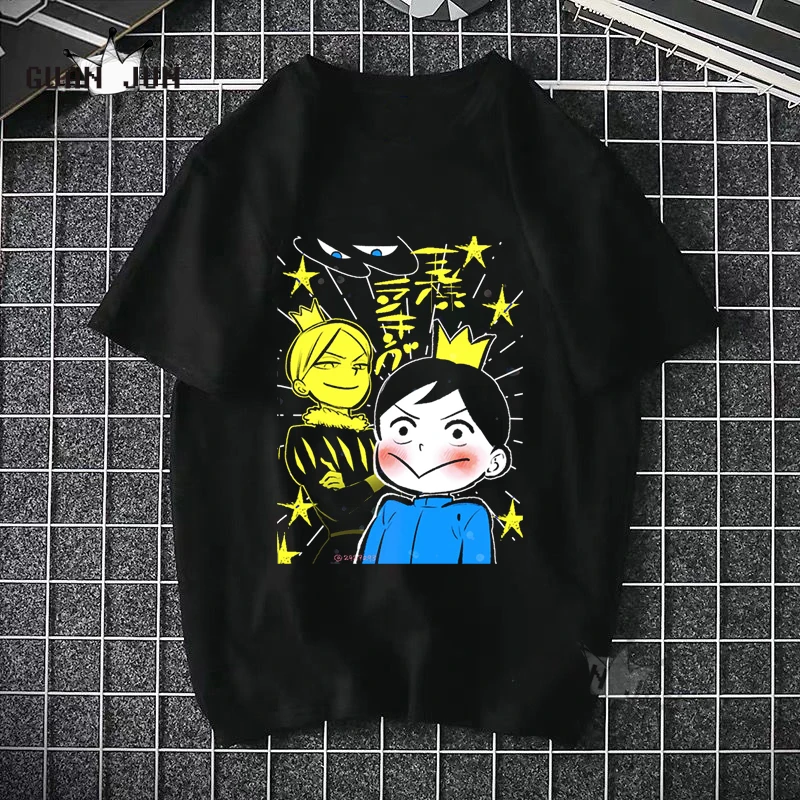 

Футболка женская хлопковая с коротким рукавом, топ в японском стиле аниме манга, топ с рейтингом королей, европейские размеры, 100% хлопок, на ...