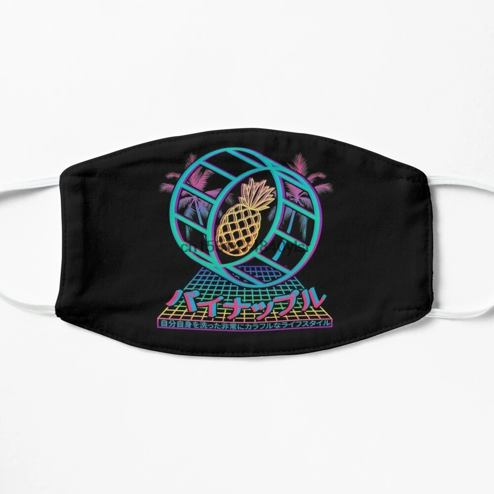 Пылезащитная маска с фильтром 1980s парным Synthwave Retrowave изображение ананаса и пальмы