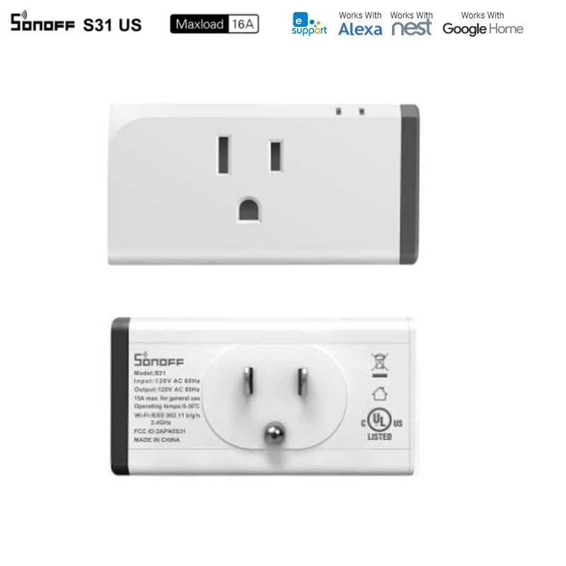 Умная розетка Sonoff S31 US Wi Fi измерение расхода энергии для умного дома контроль