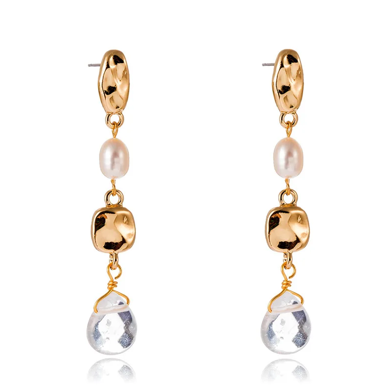 

Gold Color Circle Genuine Freshwater Pearl Drop Earrings Layering Small Pearl Earring Dainty Dangle Earrings for Women