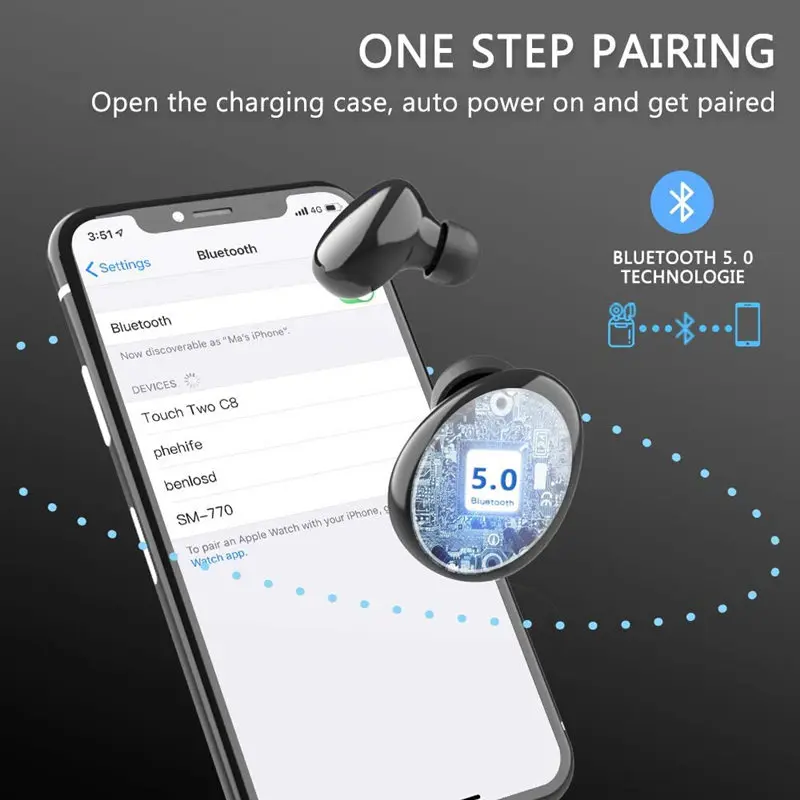 Новые беспроводные наушники Bluetooth 5 0 TWS Hi-Fi мини-наушники для спорта и бега с