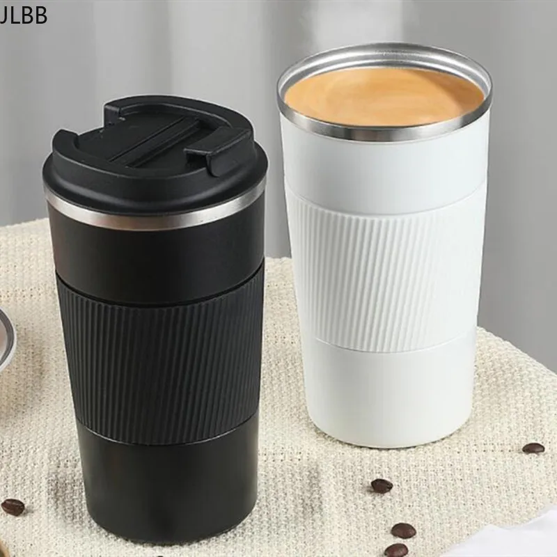 

380ml/510ml Portable Stainless steel 304 Coffee Mug With Non-slip Case Thermos Mug Travel Thermal Cup Thermosmug For Gifts