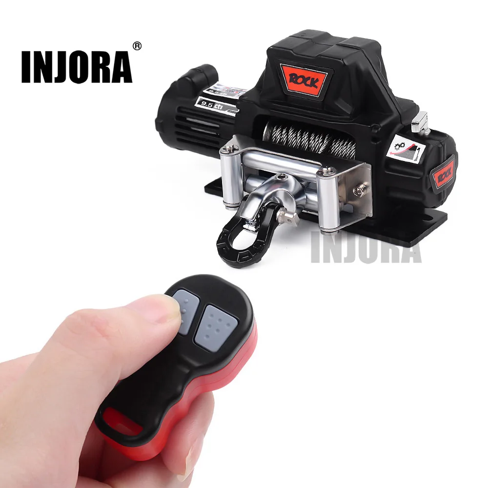 INJORA-Sistema de control remoto inal&aacute;mbrico para coche teledirigido, con cabrestante autom&aacute;tico de metal, 1:10, para Axial SCX10 90046, Traxxas TRX4, Redcat-0