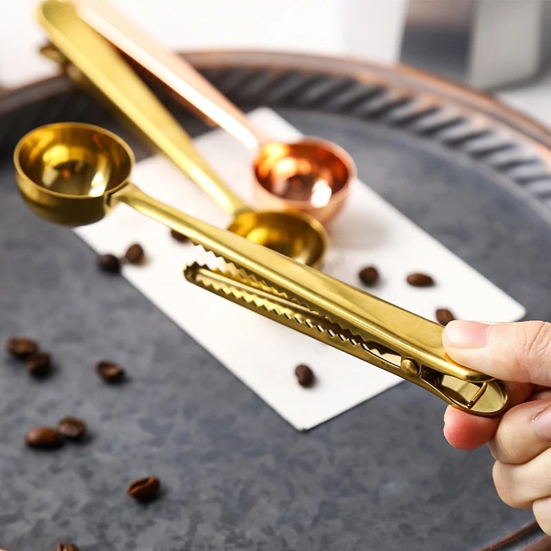 

Tea Coffee Measuring Spoon Scoop with Clip Kitchen Supply Powder Measuring Tools Good Sealing and Keep Fresh Delicious