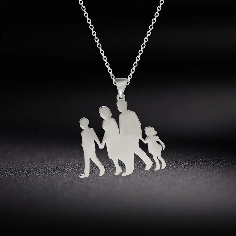 Ожерелья для мамы папы дочери подарок подвески из нержавеющей стали ожерелье