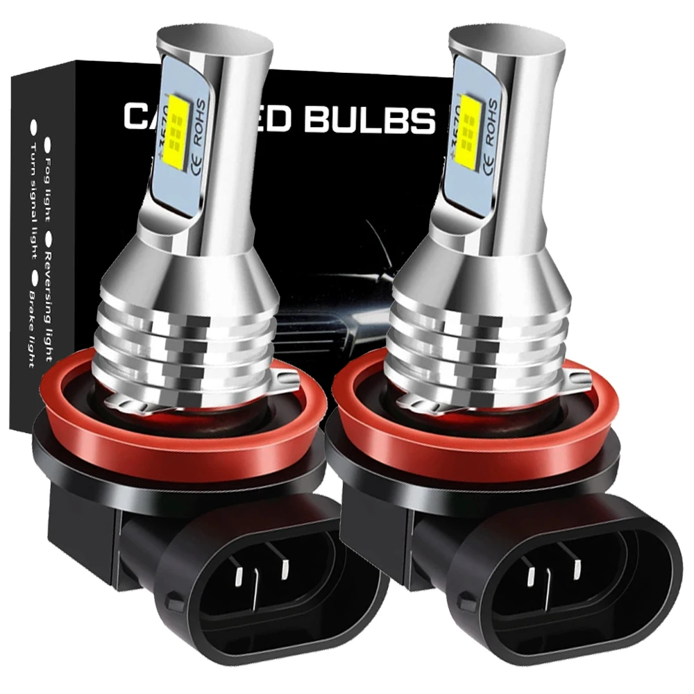 2Pcs H8 H11 HB4 HB3 9006 9005 H16 JP EU H1 H3 881 Led Bulb 2200LM 6000K White Golden Yellow Ice Blue Car Fog Light Day Lamp Auto