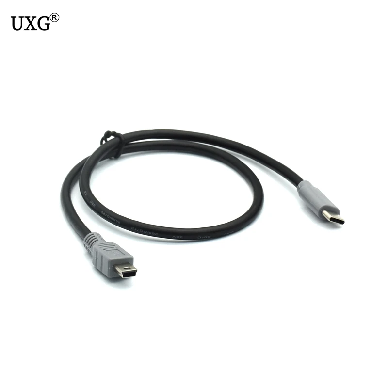 

1pcs USB Type C 3.1 Male To Mini USB 5 Pin B Male Plug Converter OTG Adapter Lead Data Cable For Mobile Mac VR 25cm / 1m 3ft
