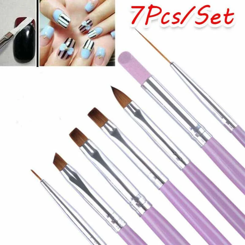 

Gel Painting Brush Set 7PCS Acrylic Kit Professional Drawing Brushes Nail Art UV