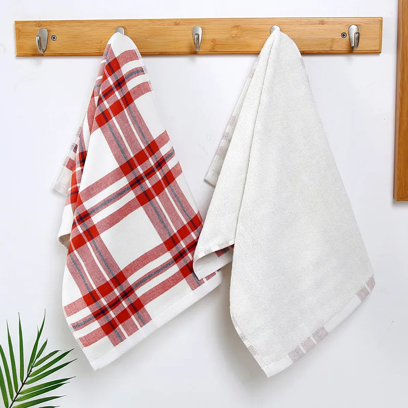 

34x76cm Cotton Classical Checkered Couple Adult Hand Towel Soft Absorbent Bathroom Washcloth