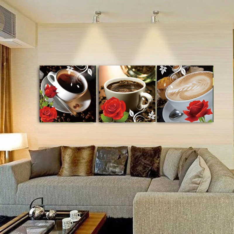 1 шт. картина маслом кофейной розы на холсте домашний декор Настенная для