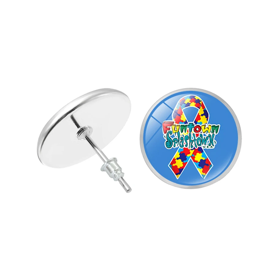 Новые аутистические серьги в форме сердца ручная работа гвоздики серебряные