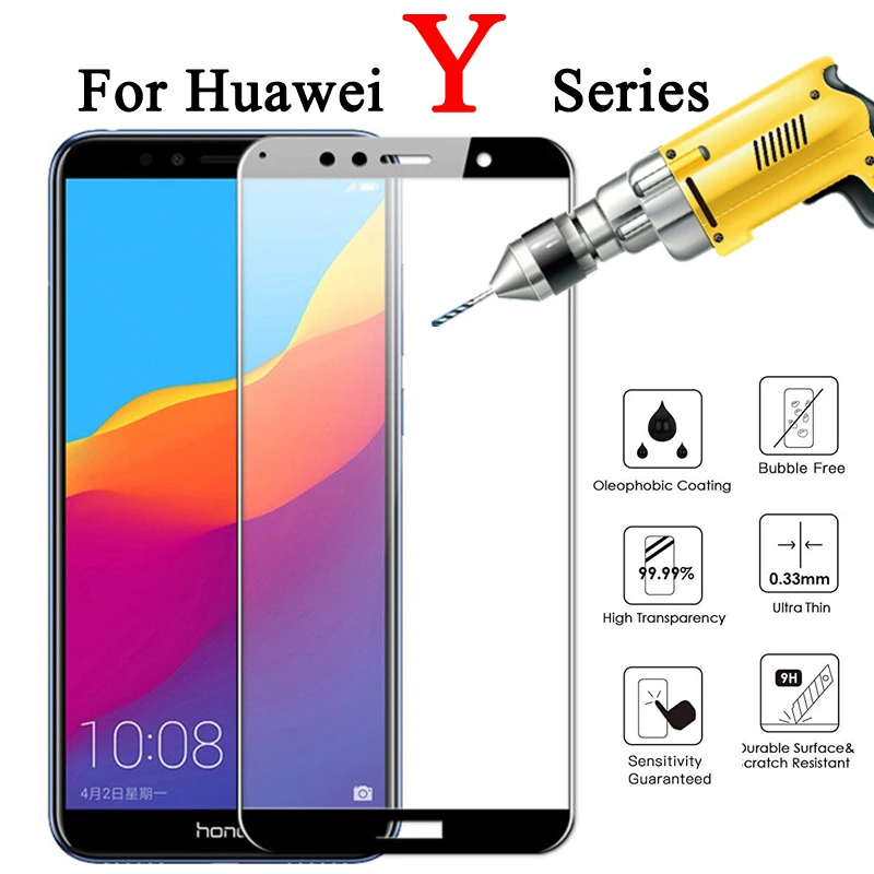 Защитное стекло для Huawei Y3 2017 Y9 Y5 Y7 Y6 Prime 2018 2019 Huwai Y 5 6 7 3 9 защита экрана 7Y 5Y 9Y
