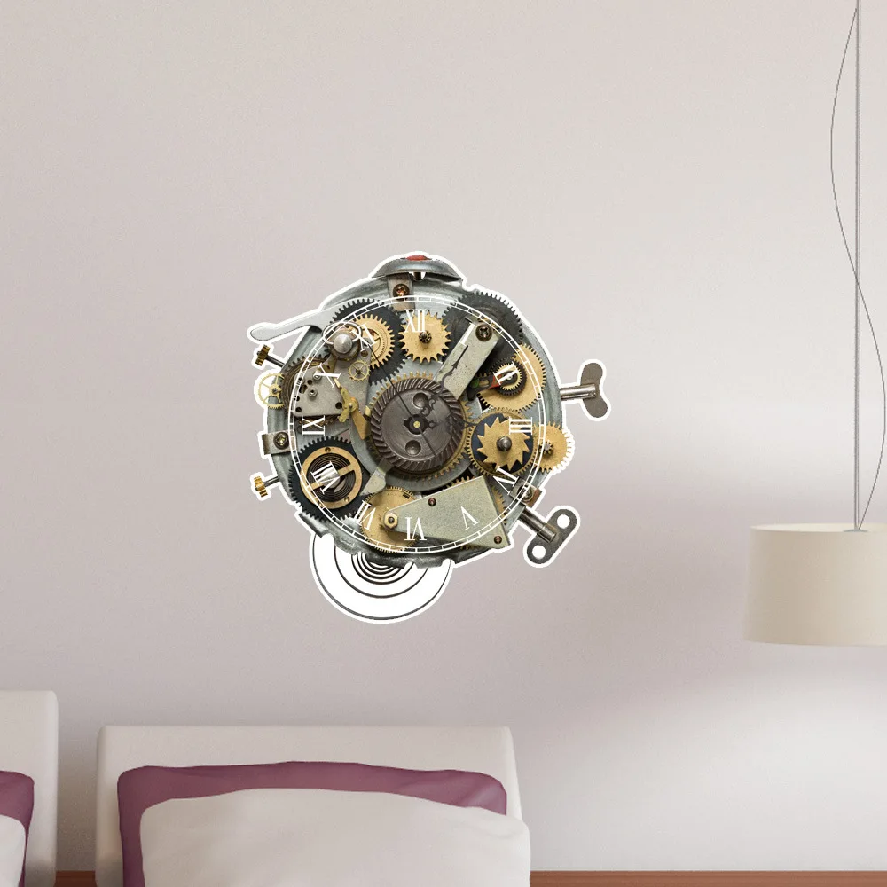 Creative 3d clock wall sticker living room bedroom student dormitory decoration digital | Дом и сад