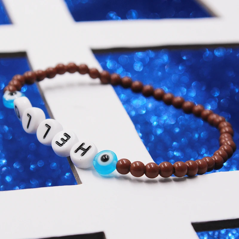 Модный цветной браслет с бусинами из кристаллов надписью Happy Smile для детей