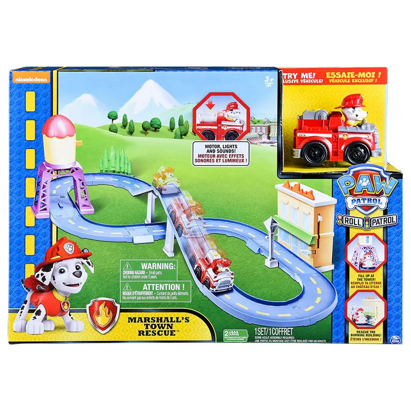 Белый Paw patrol мальчик и девочка сшивание детская головоломка трек игрушка с инерционным механизмом моделирование сцена спасательный автомобиль набор - Цвет: Белый