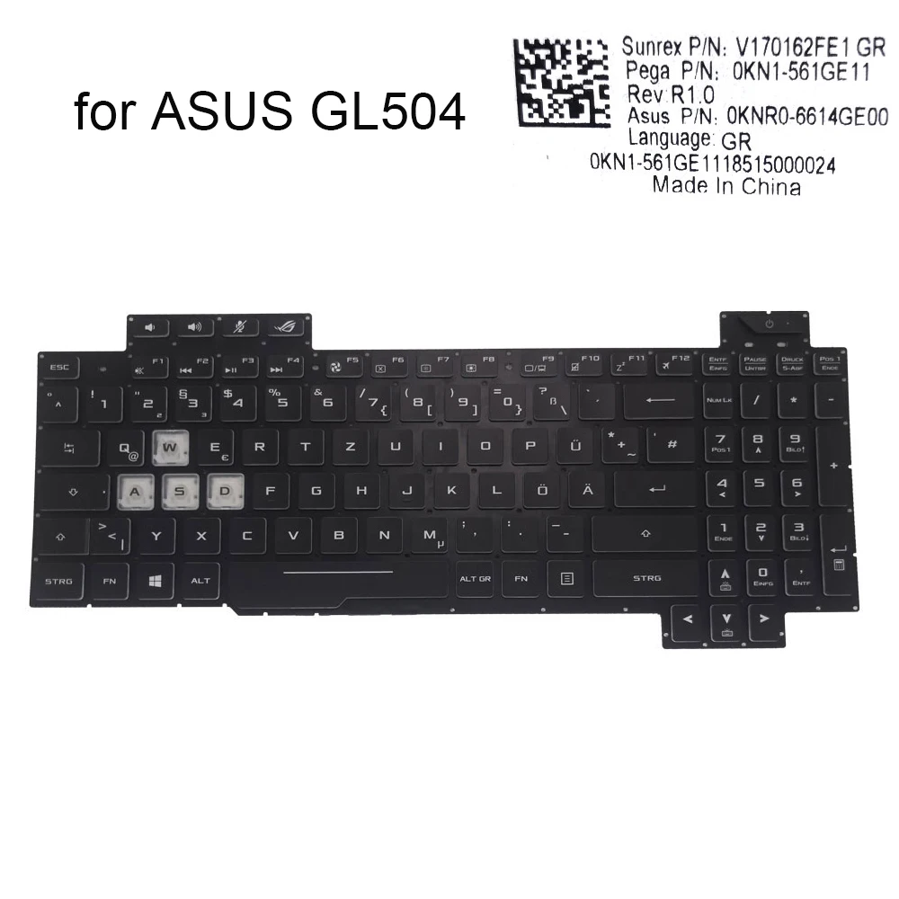 

Клавиатура для Asus GL504 ROG GL504GS-ES113T GL504G 0KNR0-6614GE00, швейцарская греческая немецкая RGB клавиатура с подсветкой