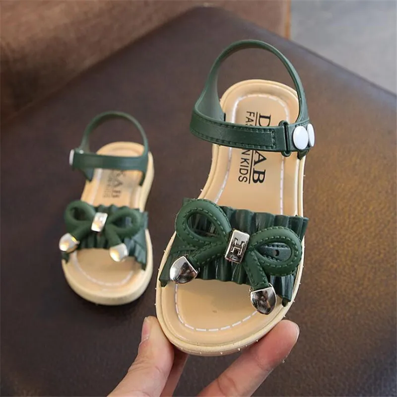 Сандалии Детские с открытым носком пляжная обувь принцессы для девочек плоская