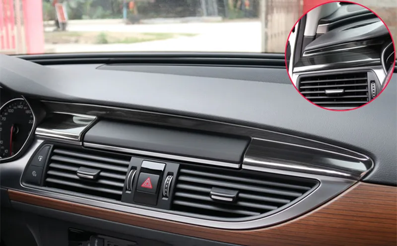 Автомобиль Стайлинг двери панели декоративные крышки отделка для Audi A6 C7 2012-18 салон, Торпедо переключения передач рамочные полосы вентиляционные отверстия наклейки