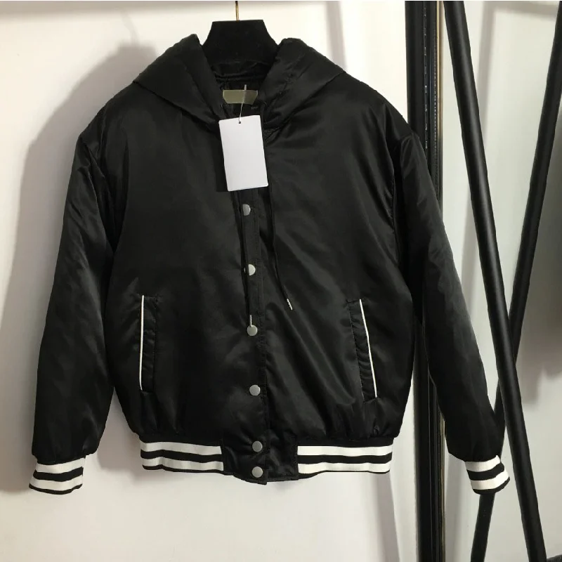

2021 Luxury Design Women's new cotton jacket single breasted long sleeve hooded cotton jacket casual fashion loose cotton jacket