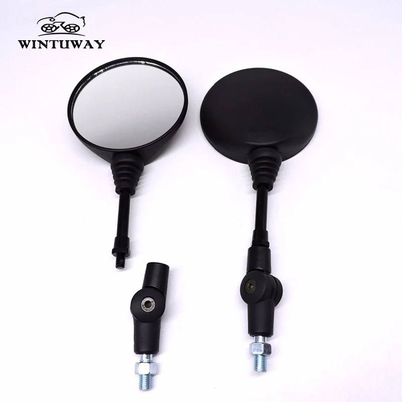 WINTUWAY Пара Черное универсальное зеркало для мотоцикла заднего вида анти-осеннее