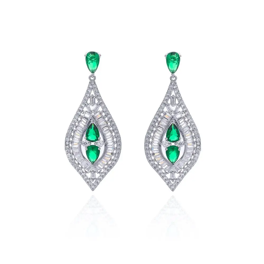 

Classic Cubic Zircon DROP Earrings for Wedding, Crystals Dangle Earring for Bride, Women Girl Gift CE10798