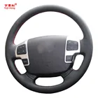 Чехол Yuji-Hong из искусственной кожи для автомобильного руля чехол для Toyota Land Cruiser LC200 2007-2012 прошитый вручную чехол