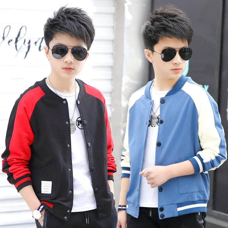 Весна-Осень 2020 спортивная куртка для мальчиков бейсбольная Детская школьная