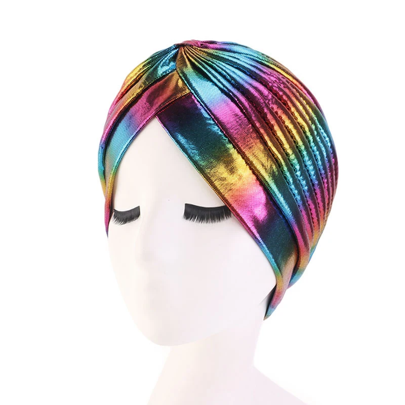 Новинка красочная внешняя искусственная кожа шелковистый перекрестный тюрбан