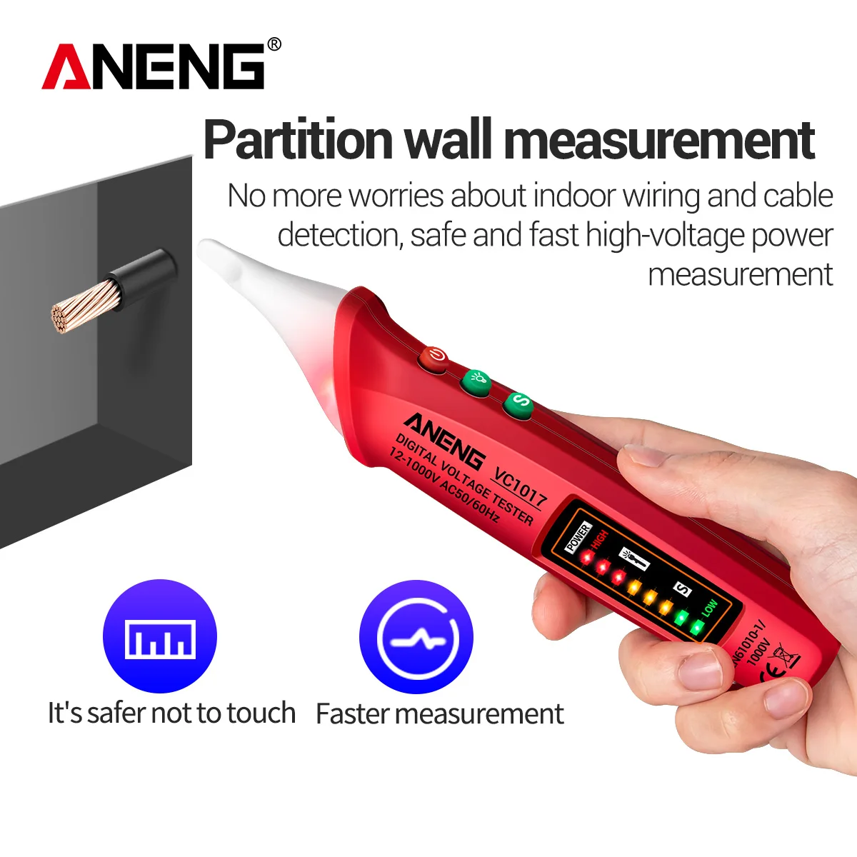ANENG VC1017 детектор напряжения переменного тока тестер Измеритель 12V-1000v