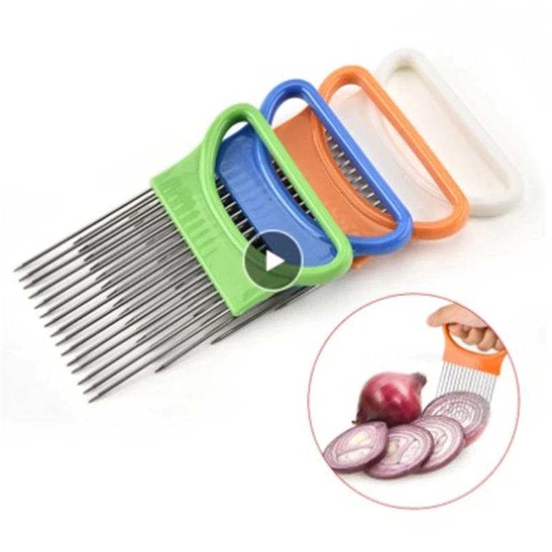 

Onion Fork Stainless Steel Onion Needle Vegetable Fruit Slicer Handheld Knife Cutting Safety Auxiliary Kitchen Accessory Tools