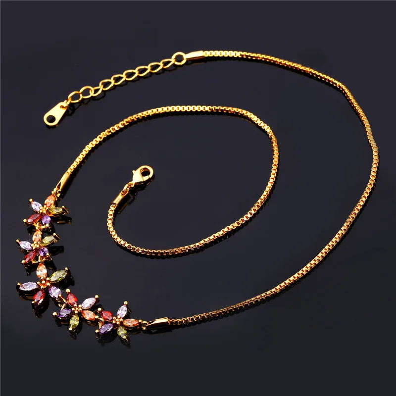 Ожерелье KPOP Женская Циркон бренд золото цвет ожерелье из турмалина модные