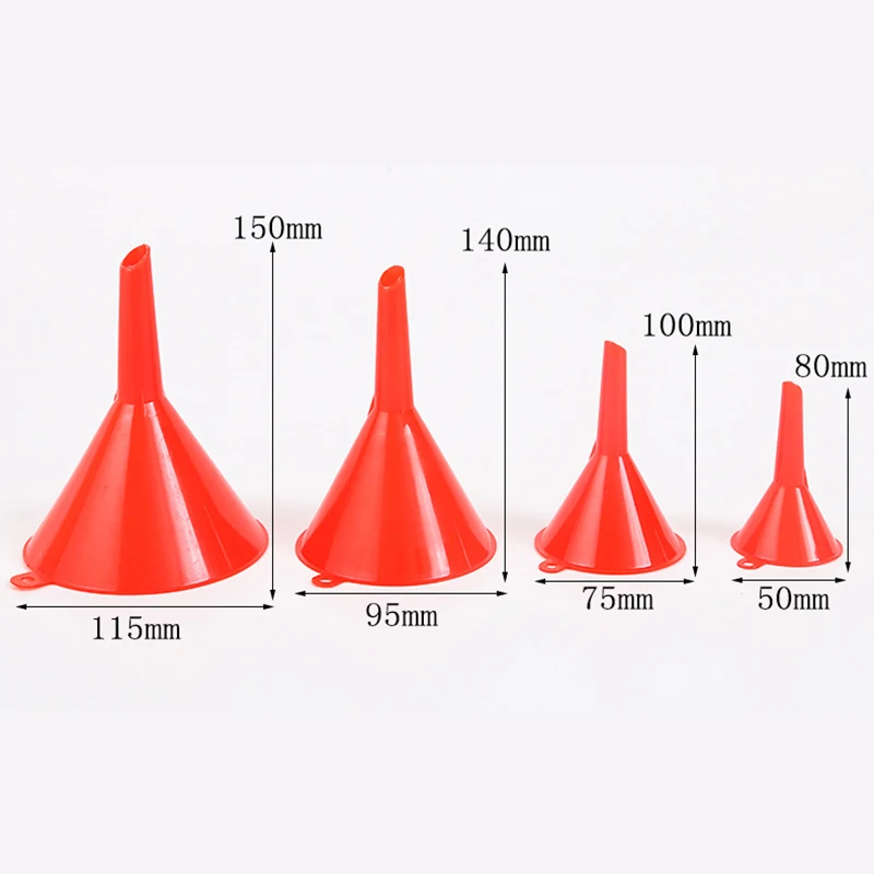 Набор из 4 воронок красного полипропилена простая портативная диагональная
