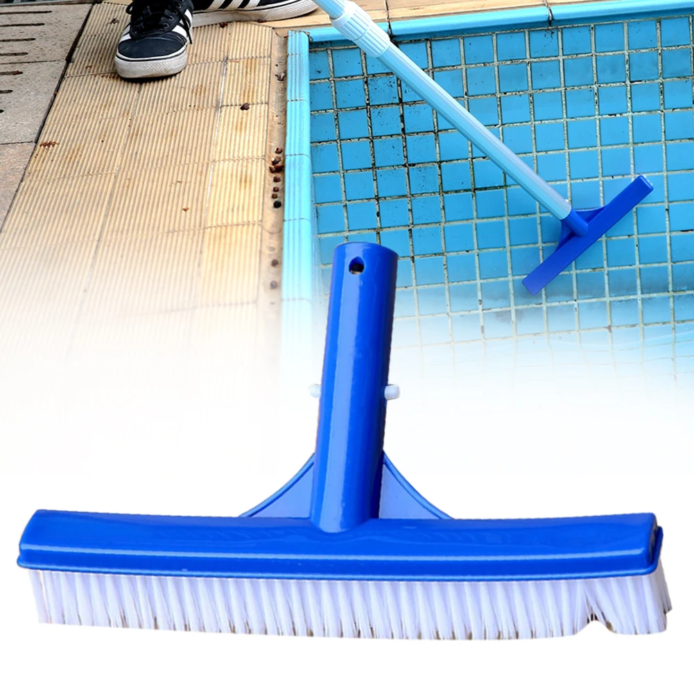 Pool Cleaning Brush 10 Inch Plastic Cleaner Surfaces Heavy Duty Broom Portable Cleaning Brush Curved Swimming Pool Accessories