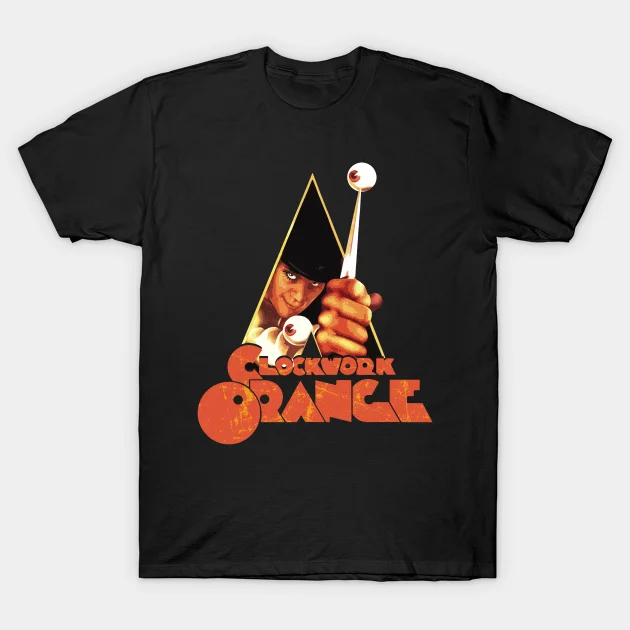 

2021 Men/Women's Summer Black Street Fashion Hip Hop Clockwork Orange T-shirt Cotton Tees Short Sleeve Tops