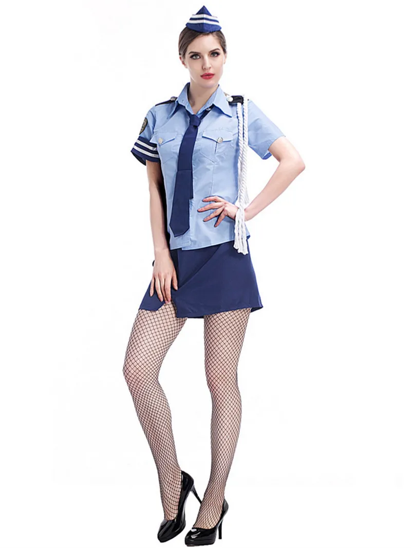 Хэллоуин женские костюмы полицейского для взрослых КС Косплэй нарядное платье