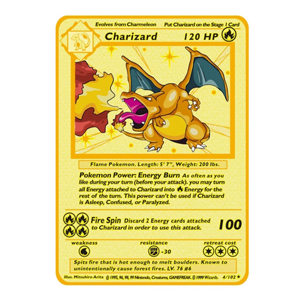 Английский Покемон карточка Charizard Venusaur Max Vmax Gx Золотая коллекция с покемонами