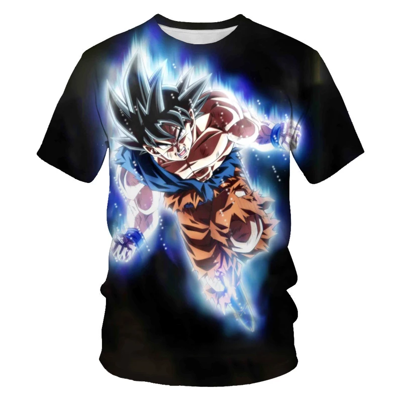 

2021 Summer Fashion New Super Luminous Dragon Ball 3D Printing Anime Men's Short Sleeve Trend Casual T-Shirt Apparel 110-6XL