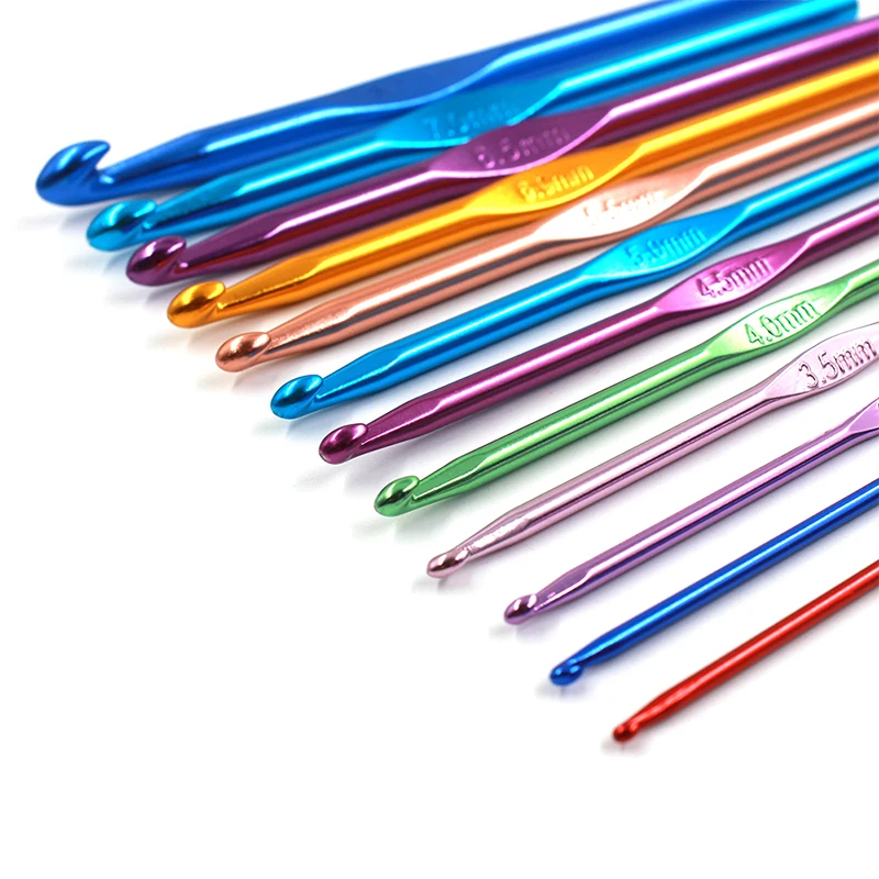 Набор из 12 крючков для вязания набор металлических игл 2 0 8 мм аксессуары подарок